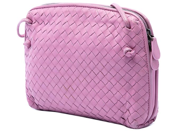 Bottega Veneta Borsa a tracolla Nodini in nappa rosa Intrecciato - vista 2