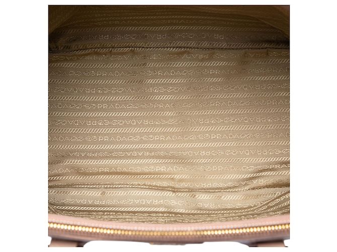 Borsa Prada Brown Large Saffiano Lux Galleria Double Zip Marrone Carne - vista 4