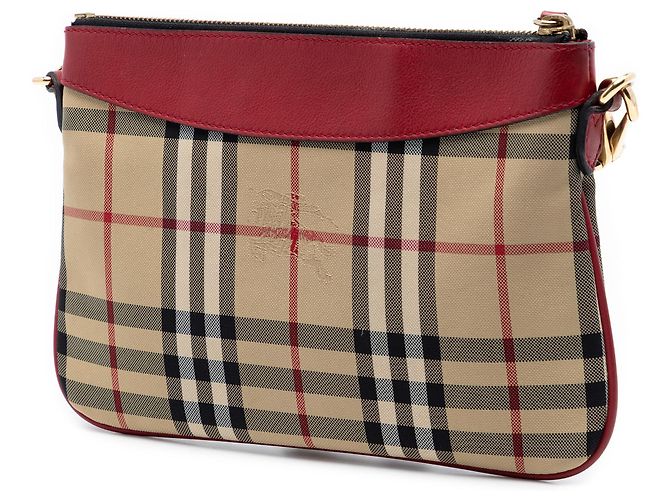 Burberry Beige Haymarket Check Canvas Peyton Crossbody - vista 2