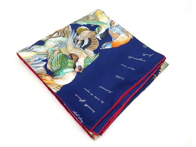 Hermès NUOVO FULLETTO HERMES L'INTRUS DE JACQUELOT CARRÉ 90 BLU SETA Blu navy - vista 10