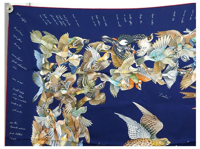 Hermès NUOVO FULLETTO HERMES L'INTRUS DE JACQUELOT CARRÉ 90 BLU SETA Blu navy - vista 2