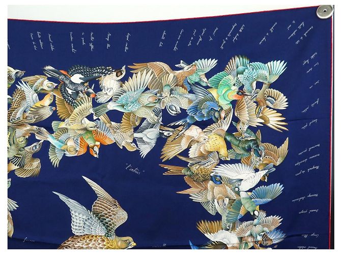 Hermès NUOVO FULLETTO HERMES L'INTRUS DE JACQUELOT CARRÉ 90 BLU SETA Blu navy - vista 3
