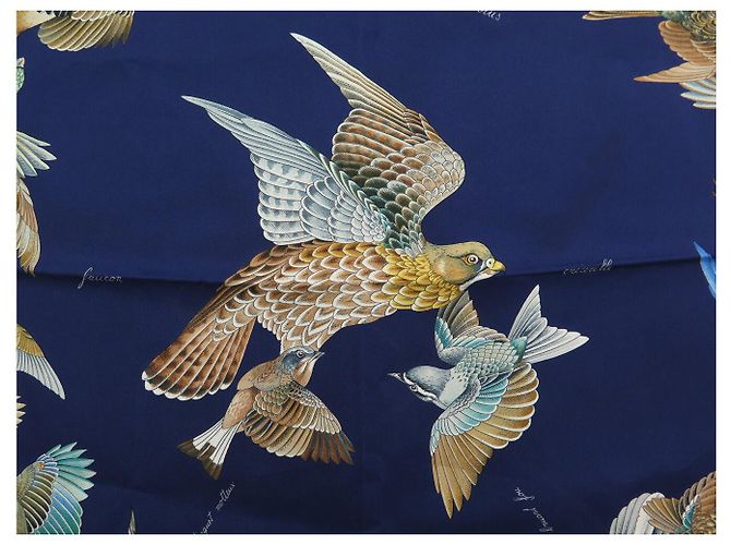 Hermès NUOVO FULLETTO HERMES L'INTRUS DE JACQUELOT CARRÉ 90 BLU SETA Blu navy - vista 7