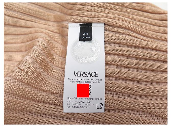 NEUES VERSACE GERIPPTE LANGES KLEID MIT MEDUSA-KNÖPFEN 40 IT 36 FR - Ansicht 12