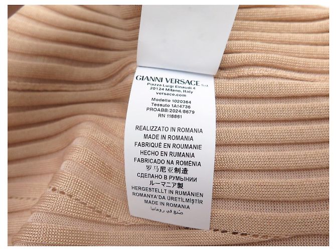 NEUES VERSACE GERIPPTE LANGES KLEID MIT MEDUSA-KNÖPFEN 40 IT 36 FR - Ansicht 13