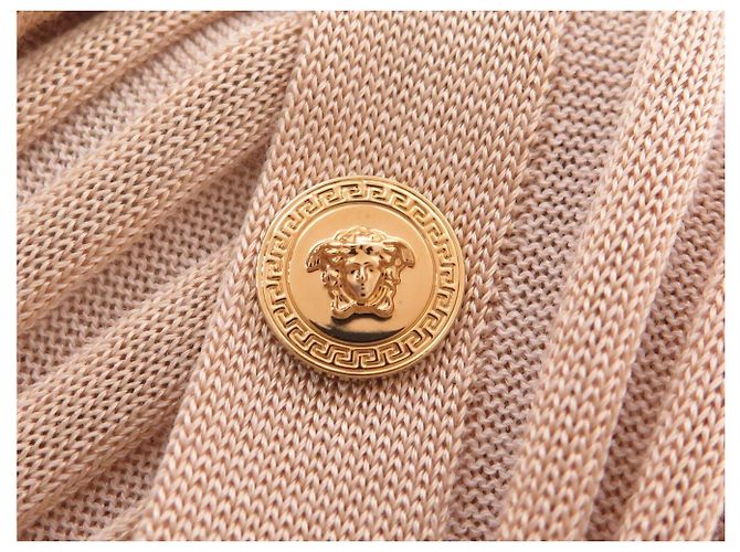 NEUES VERSACE GERIPPTE LANGES KLEID MIT MEDUSA-KNÖPFEN 40 IT 36 FR - Ansicht 18