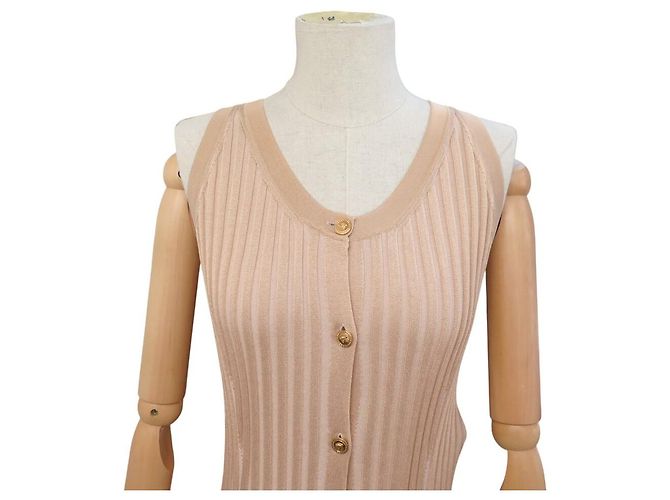 NEUES VERSACE GERIPPTE LANGES KLEID MIT MEDUSA-KNÖPFEN 40 IT 36 FR - Ansicht 2