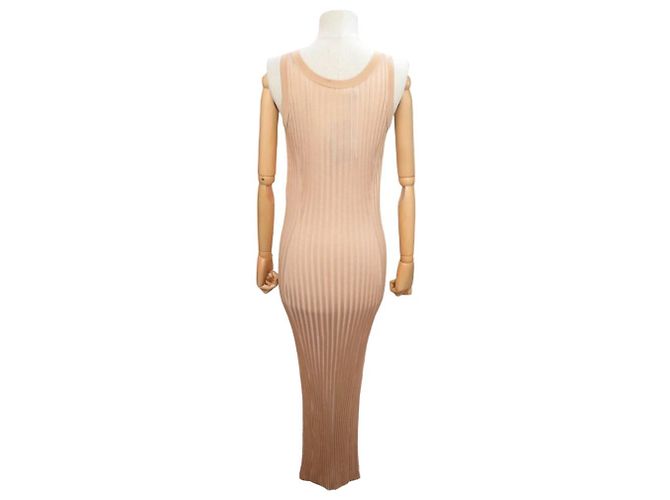 NEUES VERSACE GERIPPTE LANGES KLEID MIT MEDUSA-KNÖPFEN 40 IT 36 FR - Ansicht 3