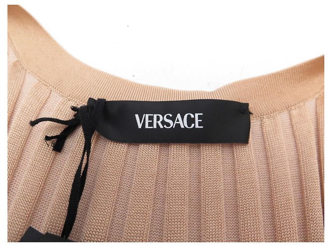 NEUES VERSACE GERIPPTE LANGES KLEID MIT MEDUSA-KNÖPFEN 40 IT 36 FR - Ansicht 5