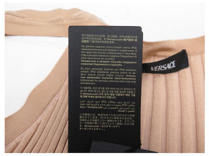 NEUES VERSACE GERIPPTE LANGES KLEID MIT MEDUSA-KNÖPFEN 40 IT 36 FR - Ansicht 9
