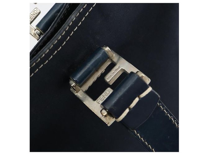 FENDI Handtasche Canvas Navy Silver Auth ka4476A Silber Marineblau - Ansicht 10