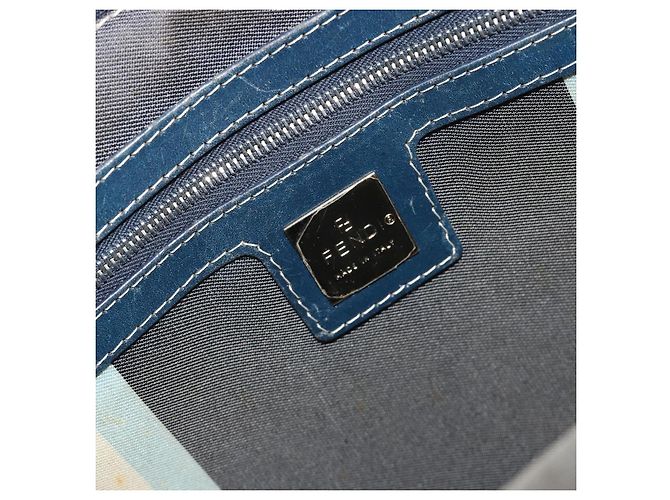 FENDI Handtasche Canvas Navy Silver Auth ka4476A Silber Marineblau - Ansicht 18