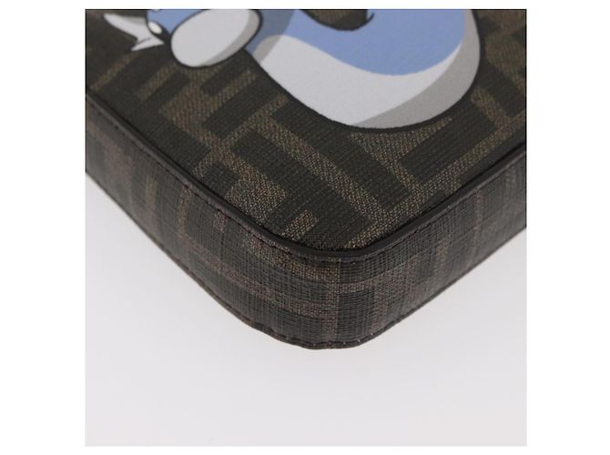 Zucca FENDI FENDI x FRGMT x POKMON Bolsa de Ombro Dratini Marrom Preto Auth 167373SM - vista 14