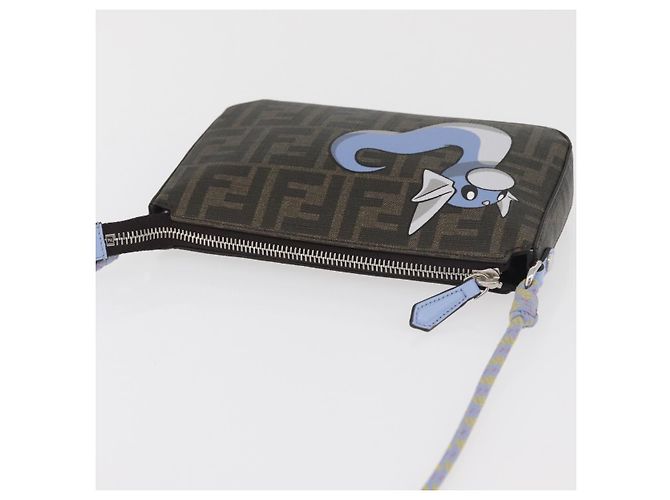 Zucca FENDI FENDI x FRGMT x POKMON Bolsa de Ombro Dratini Marrom Preto Auth 167373SM - vista 6