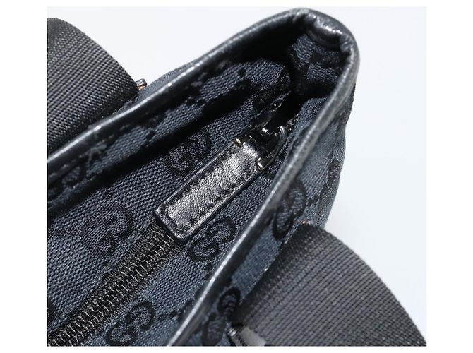 Borsa Tote GUCCI GG Canvas Nera Argento 019 0402 Auth 182358 Nero - vista 10