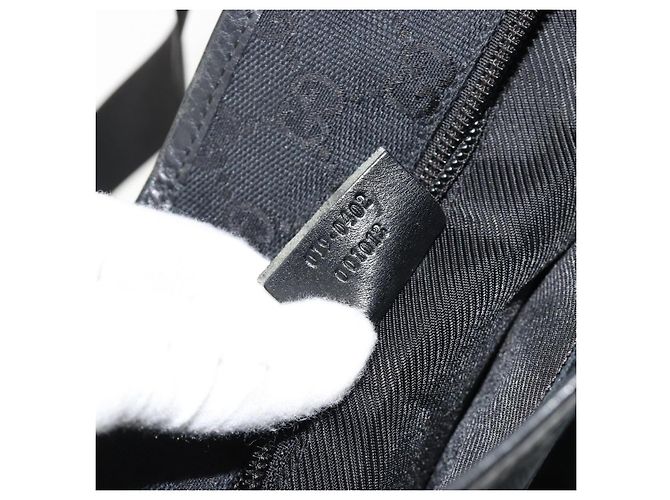 Borsa Tote GUCCI GG Canvas Nera Argento 019 0402 Auth 182358 Nero - vista 12