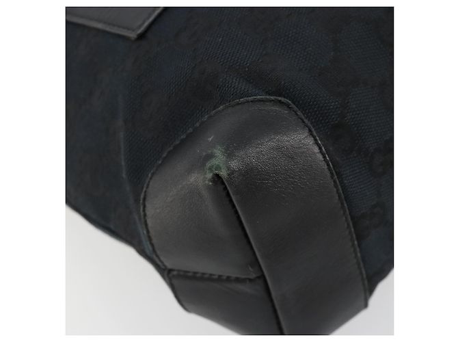 Borsa Tote GUCCI GG Canvas Nera Argento 019 0402 Auth 182358 Nero - vista 14