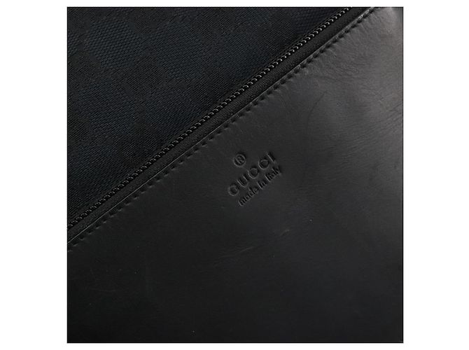 Borsa Tote GUCCI GG Canvas Nera Argento 019 0402 Auth 182358 Nero - vista 17
