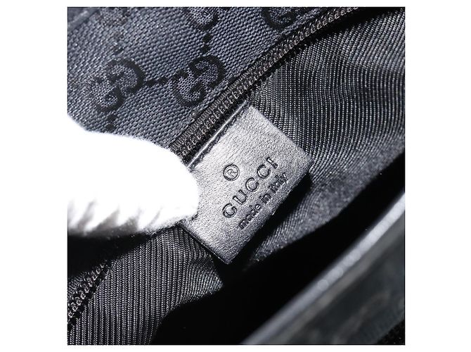 Borsa Tote GUCCI GG Canvas Nera Argento 019 0402 Auth 182358 Nero - vista 18