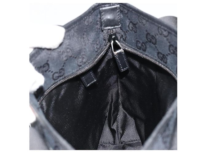 Borsa Tote GUCCI GG Canvas Nera Argento 019 0402 Auth 182358 Nero - vista 19