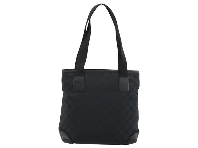 Borsa Tote GUCCI GG Canvas Nera Argento 019 0402 Auth 182358 Nero - vista 2