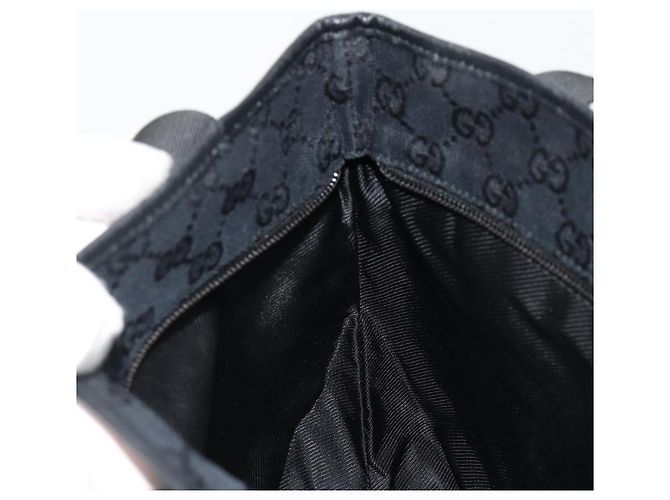 Borsa Tote GUCCI GG Canvas Nera Argento 019 0402 Auth 182358 Nero - vista 20