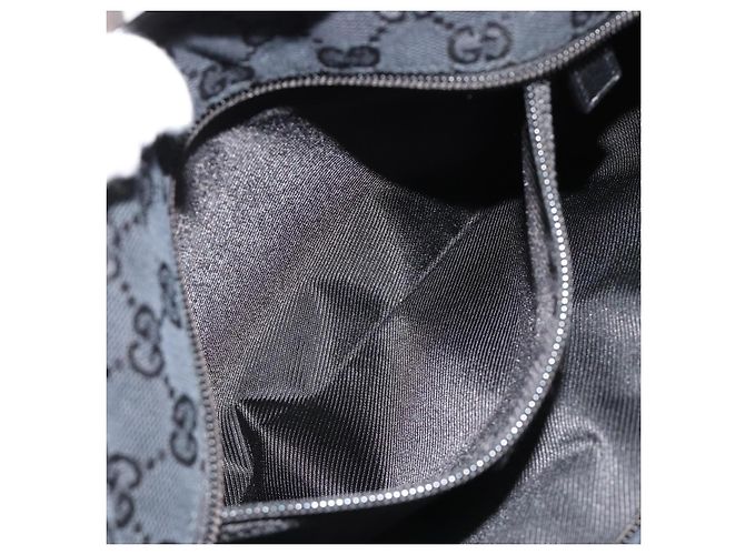 Borsa Tote GUCCI GG Canvas Nera Argento 019 0402 Auth 182358 Nero - vista 21