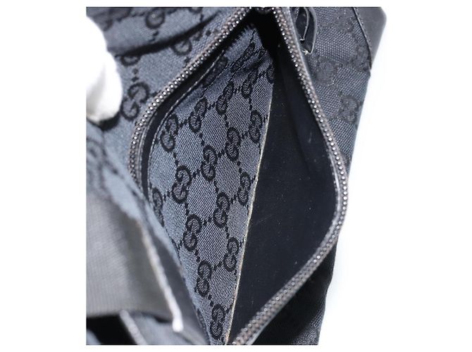 Borsa Tote GUCCI GG Canvas Nera Argento 019 0402 Auth 182358 Nero - vista 22