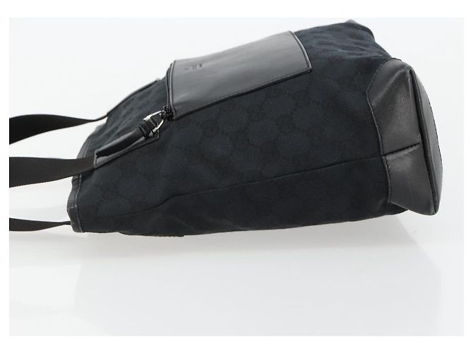 Borsa Tote GUCCI GG Canvas Nera Argento 019 0402 Auth 182358 Nero - vista 4
