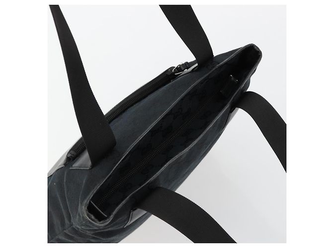 Borsa Tote GUCCI GG Canvas Nera Argento 019 0402 Auth 182358 Nero - vista 6