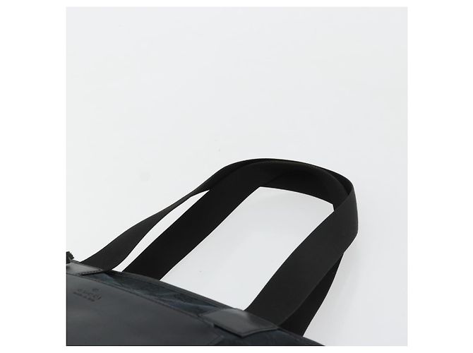 Borsa Tote GUCCI GG Canvas Nera Argento 019 0402 Auth 182358 Nero - vista 8