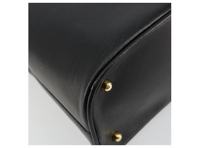 Borsa a Mano GUCCI Bamboo in Pelle Nera e Oro 000 2214 0289 Auth 180221 Nero D'oro - vista 17
