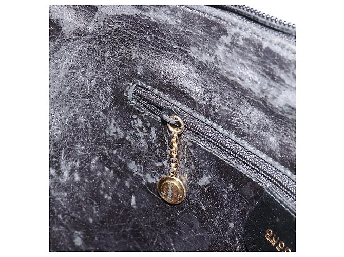 Borsa a Mano GUCCI Bamboo in Pelle Nera e Oro 000 2214 0289 Auth 180221 Nero D'oro - vista 21
