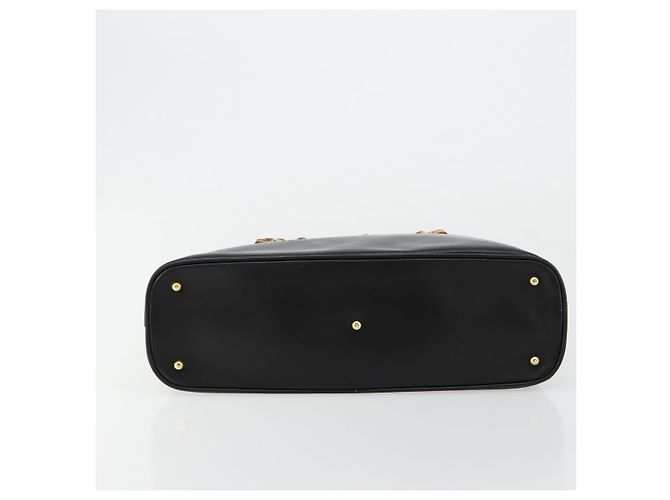 Borsa a Mano GUCCI Bamboo in Pelle Nera e Oro 000 2214 0289 Auth 180221 Nero D'oro - vista 5