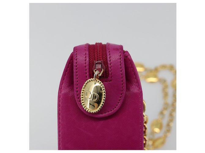 Christian Dior Chain Shoulder Bag Leder Rosa Gold Authentisch 182225A - Ansicht 10