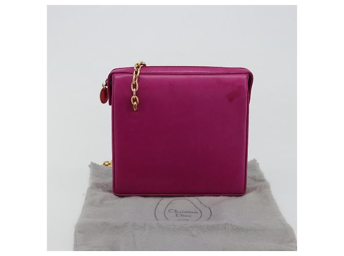 Christian Dior Chain Shoulder Bag Leder Rosa Gold Authentisch 182225A - Ansicht 12