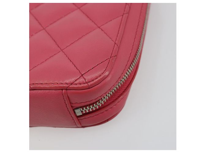 CHANEL Handy-Etui aus Lammleder Rosa Silber CC Authentisch ka4502M Pink - Ansicht 14
