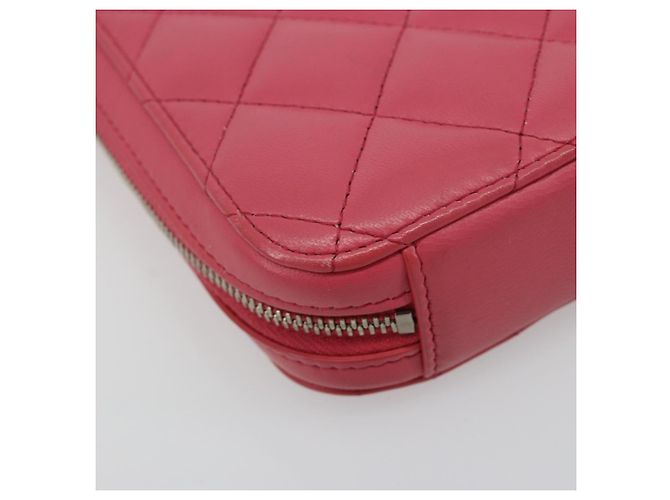 CHANEL Handy-Etui aus Lammleder Rosa Silber CC Authentisch ka4502M Pink - Ansicht 15