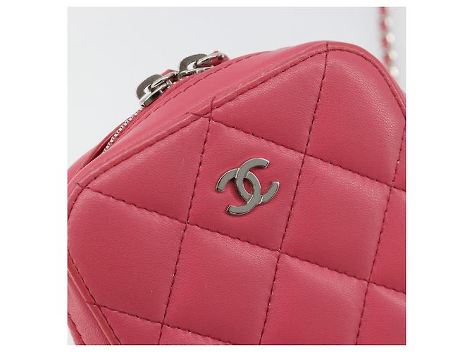 CHANEL Handy-Etui aus Lammleder Rosa Silber CC Authentisch ka4502M Pink - Ansicht 18