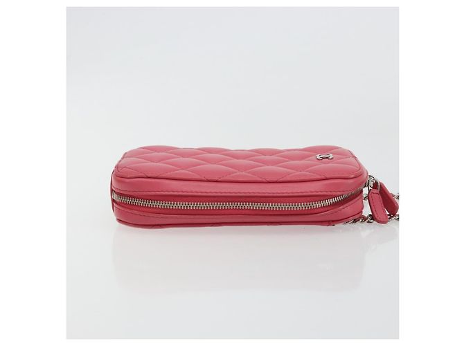CHANEL Handy-Etui aus Lammleder Rosa Silber CC Authentisch ka4502M Pink - Ansicht 3