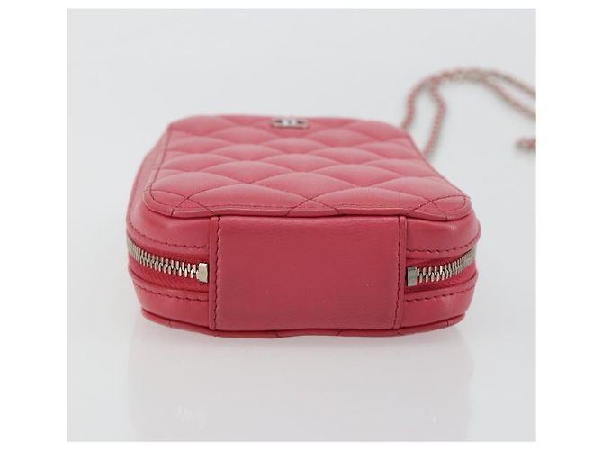 CHANEL Handy-Etui aus Lammleder Rosa Silber CC Authentisch ka4502M Pink - Ansicht 5