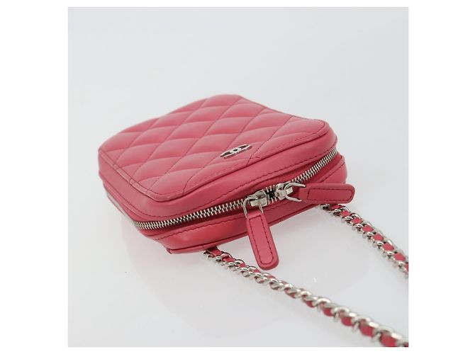 CHANEL Handy-Etui aus Lammleder Rosa Silber CC Authentisch ka4502M Pink - Ansicht 6