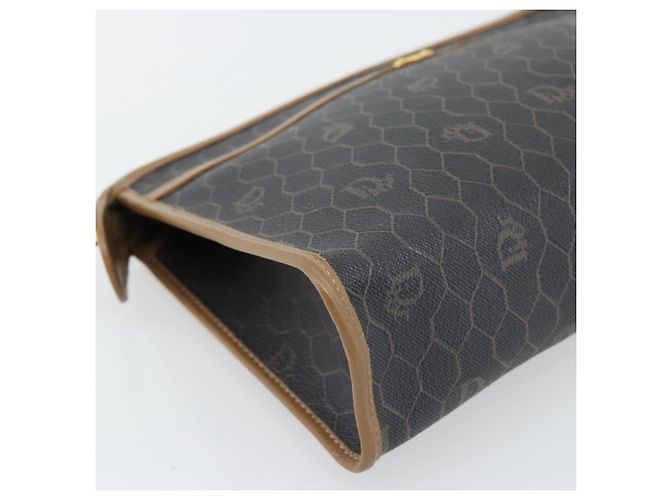 Clutch Christian Dior Honeycomb Canvas PVC Nero Oro Auth 182487 D'oro - vista 14