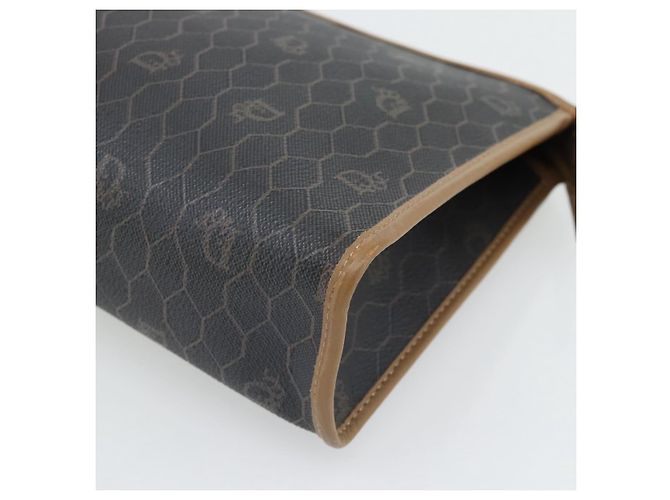 Clutch Christian Dior Honeycomb Canvas PVC Nero Oro Auth 182487 D'oro - vista 15