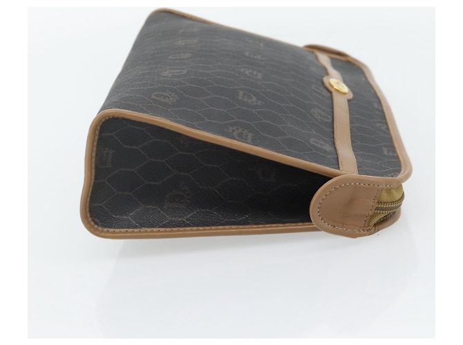 Clutch Christian Dior Honeycomb Canvas PVC Nero Oro Auth 182487 D'oro - vista 4