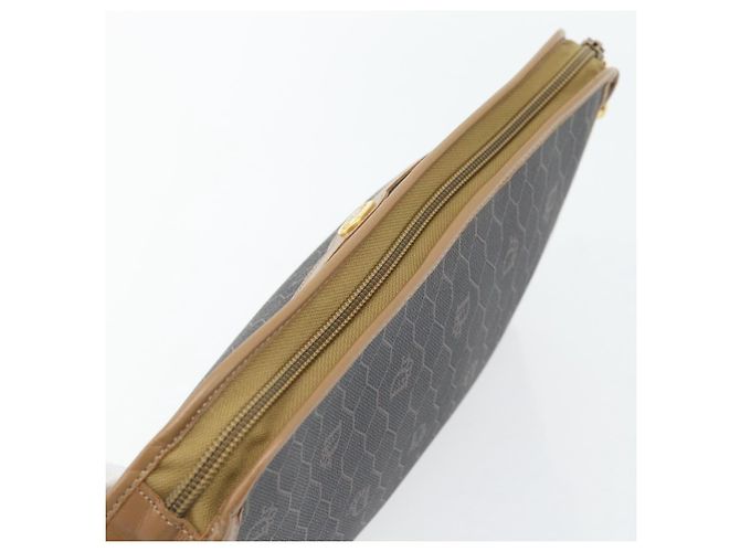 Clutch Christian Dior Honeycomb Canvas PVC Nero Oro Auth 182487 D'oro - vista 5