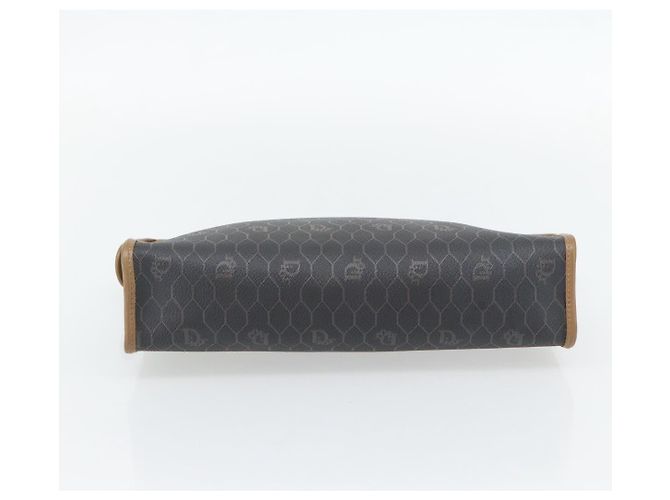 Clutch Christian Dior Honeycomb Canvas PVC Nero Oro Auth 182487 D'oro - vista 6