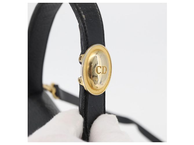 Borsa Christian Dior in pelle 2way nera e oro Autentica 180092 Nero D'oro - vista 9