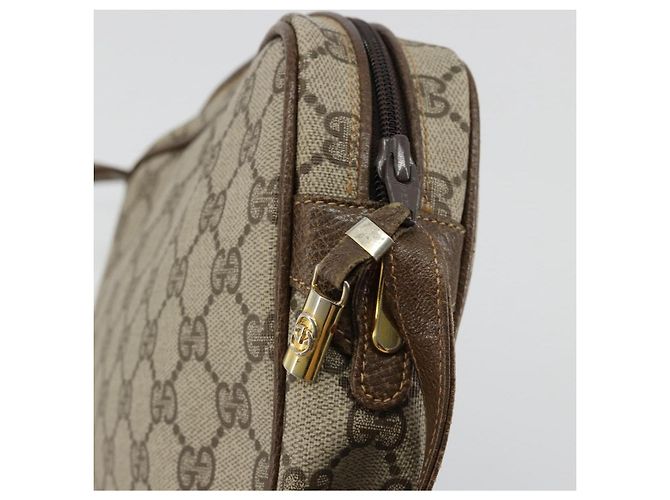 Borsa a tracolla GUCCI GG Supreme PVC Beige Oro Auth BA13033 D'oro - vista 10