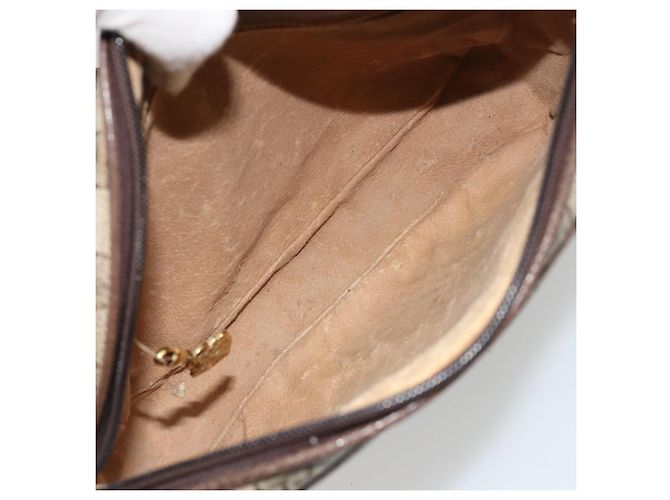 Borsa a tracolla GUCCI GG Supreme PVC Beige Oro Auth BA13033 D'oro - vista 11